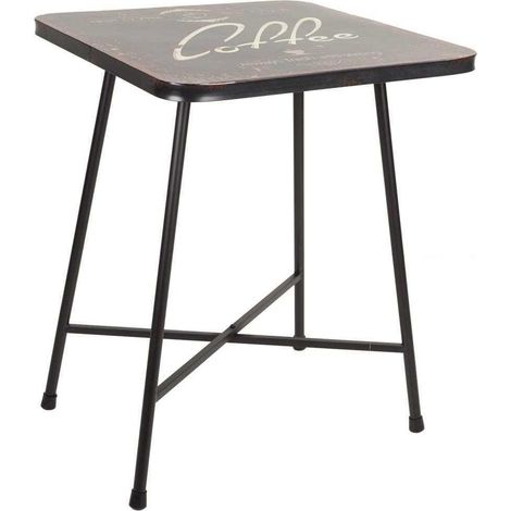 Mesa cuadrada de metal negra 60x60x77