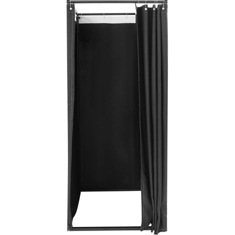 Porte-manteau noir lavable en machine avec rideau d'ombrage pour magasins de vêtements, marchés pop-up, studios photo, lieux d'événement, rénovation à domicile 85 x 85 x 200 cm (1/5)