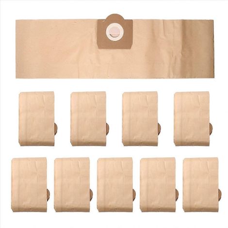 Lot de 10 sacs à poussière filtrants en papier 6.959-130.0 A 2201/2204/2504 pour aspirateur eau et poussière Karcher WD3 WD3P. (1/5)