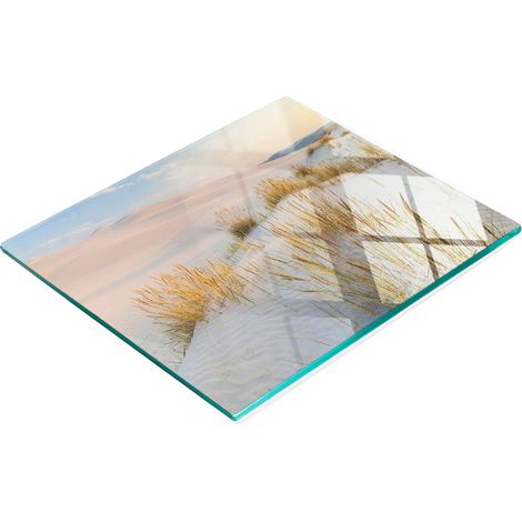 Tablero de vidrio decorativo multifuncional para cocina, color Mar B谩ltico, 60x52 cm.