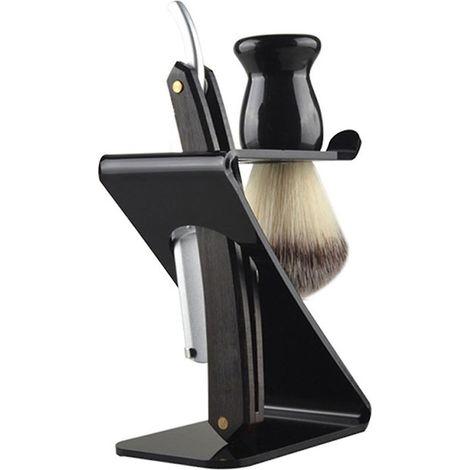 Support de rasage en acrylique pour blaireau, outil de rasage 2 en 1 en plastique pour ranger votre rasoir (1/5)