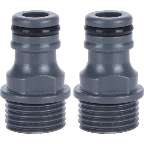 (Paquet de 2) connecteur rapide de tuyau d'arrosage mâle, connecteur de tuyau d'eau en PVC, adaptateur de robinet, machine à laver d'arrosage de jardin (1/4)