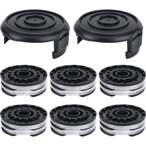 Lot de 8 bobines de fil compatibles avec les coupe-bordures électriques Parkside Couleur:Parkside Prt 550 (6 Bobines + 2 Capuchons (1/5)