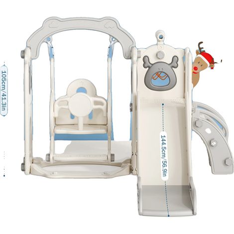 Scivolo per bambini, tema natalizio, design sicuro, grigio (1/2)