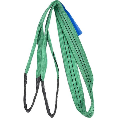 Élingues de levage, robustes, capacité de charge de 2 tonnes, polyester haute ténacité, tissage plat coloré (2 mètres (6,56 pieds)) (1/5)