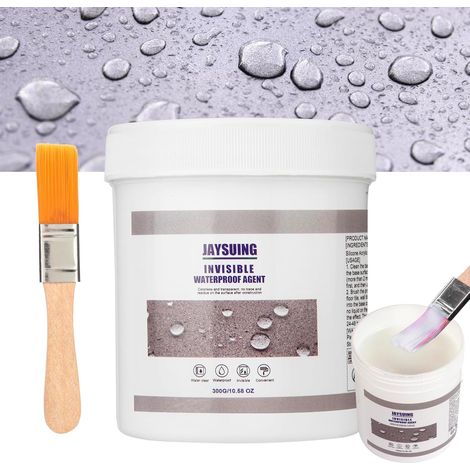 Invisible Waterproof Agent, 300g etancheite toiture, Colle Etanche Transparente impermeabilisant avec Brosse, D'étanchéité Waterproof Transparent pour Salles de Bains, Toilettes, Carrelages, Murs (1/5)