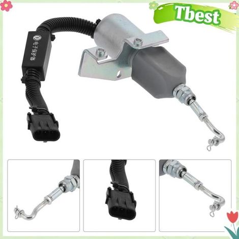 Électrovanne d'arrêt de carburant - TBEST - OEM 4942879 - 24 V - Pour excavatrice - Solénoïde acier durable (1/4)