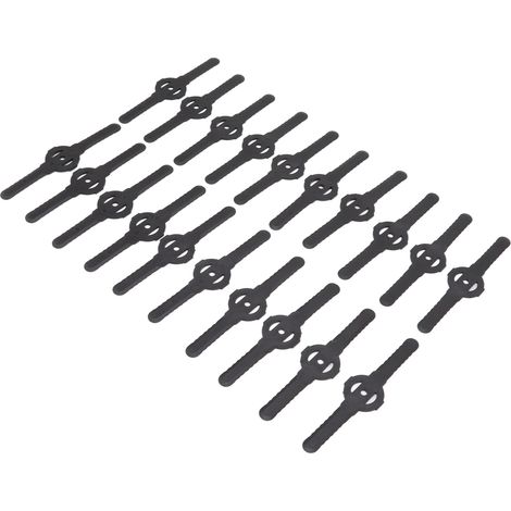 20 pièces en plastique tondeuse à gazon lames jardin électrique coupe gazon longue lame tondeuse accessoires noir (1/5)