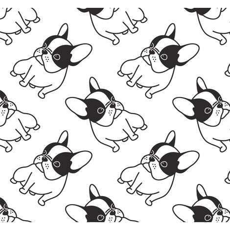Tela decorativa para exteriores Oxford - Motivo: Bulldogs dibujados I DR092 (1/5)