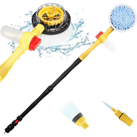 Brosse Telescopique Toiture avec Poignée Longue, Brosse de Lavage de Noiture Rotative à 360°, Kit Lavage de voiture à Mousse Automatique avec Brosse de Nettoyage, Pistolet de Nettoyeur Haute Pression (1/5)
