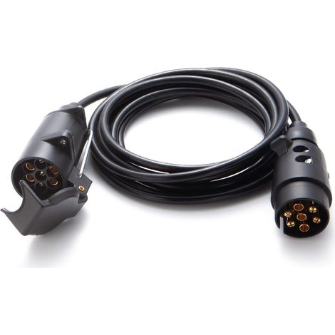 3,2M Rallonge Remorque 7 Broches, Norme 1724, Prise Remorque 7 Broches Male a Femelle, Câble Cuivre Pur, pour Véhicules Européens Remorque Yacht Porte-Vélos 12V/24V (1/5)