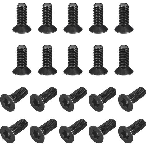 30Pcs Vis Tte Plate Torx Antivol M6-1.0x16mm Finition Oxyde Noir (1/5)