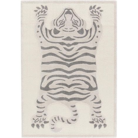 Tapis salon et chambre 160x230 gris clair et gris foncé tissé