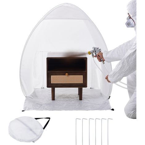Mophorn Sprühfarben-Unterstand, 40 x 35 x 40 Zoll, tragbares Pop-Up-Sprühfarbenzelt mit Boden, Abluftfenster, Aufbewahrungstasche, faltbare Lackierkabine für Möbel und Heimwerkerprojekte