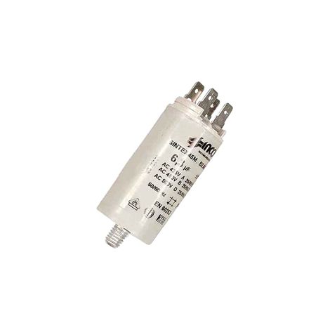 Condensateur 6.3MF pour Seche-linge 481281728517 BAUKNECHT, BRANDT, IKEA WHIRLPOOL, NOMAGATIC, SINGER, THOMSON, VEDETTE