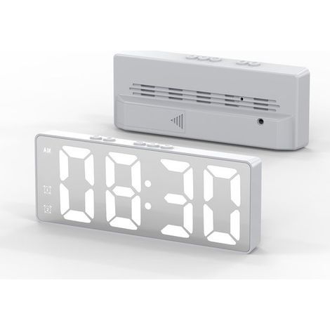 Digitaler Wecker – Wecker – Digitaluhr – Wecker – Großes Display mit Temperaturanzeige und 12-/24-Stunden-Modus – 1 – Für Zuhause/Weiß (1/5)