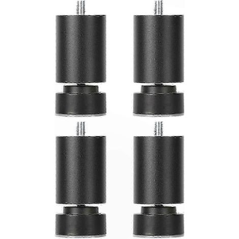 Pieds métalliques robustes réglables à filetage M10, compatibles avec les meubles, les lits, les tables et les armoires (paquet de 4, 26-27 pouces, noir, 6 cm). (1/5)