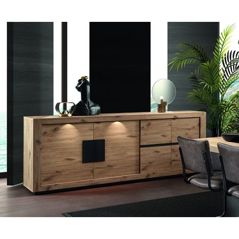 Buffet/bahut contemporain 240 cm chêne canyon Marilina (1/5)