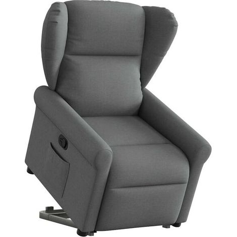 Fauteuil inclinable en tissu gris foncé (1/5)