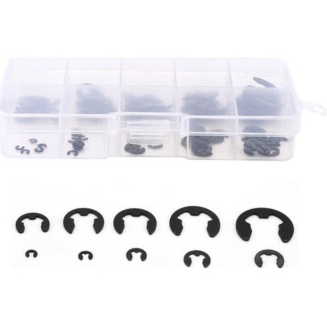 120-teiliges EClip-Sicherungsring-Set, offener Sicherungsring, schwarz, Manganstahl, verpackt, 1,510 mm (1/5)