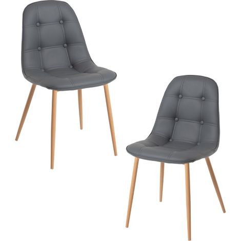 Packs Sillas Comedor - Pack 2 Sillas Plazi - Gris oscuro (1/5)