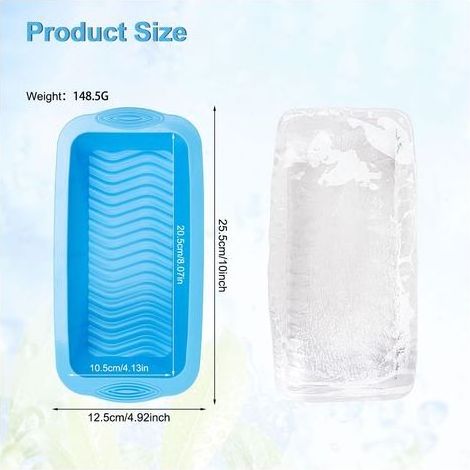 Lot de 4 grands bacs à glaçons, grands moules à glaçons pour congélateur, faciles à démouler, réutilisables, pour faire des glaçons de 2 kg pour bain glacé, baignoire plongeante froide ou glacières