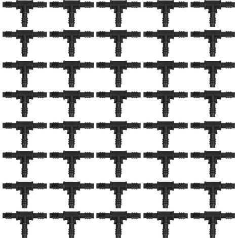 40 pièces raccords d'irrigation goutte à goutte, connecteurs à barbe 8/12mm, té pour tuyau de jardin et pelouse (1/5)