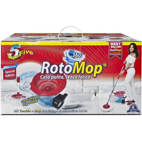lavapavimenti rotomop kit 360° con pedale.