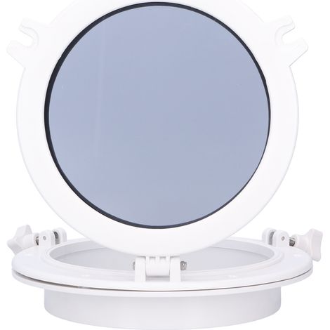 Hublot rond 10 pouces en verre trempé, fenêtre d'ouverture marine pour bateau, yacht, camping-car, blanc