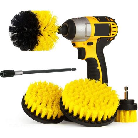5 Pièces Brosse de Nettoyage Perceuse Électrique - Épurateur électrique pour Brosse de Nettoyage pour le Nettoyage de Salles de Bains, Dalles de Piscine, Briques, Céramique (Perceuse Non Incluse) (1/4)