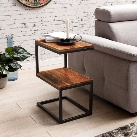 Table d'appoint 30x45x60 cm en bois de sheesham massif foncé - SINKI