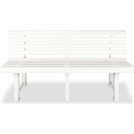 vidaXL Panchina da Giardino 145,5 cm in Plastica Bianca