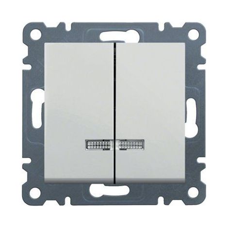 Lumina  Interruptor doble indicador luminoso blanco polar WL0240