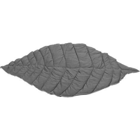Tapis de jeu bébé en forme de feuille d'érable - Couverture d'éveil pour nouveau-né gris foncé (1/5)
