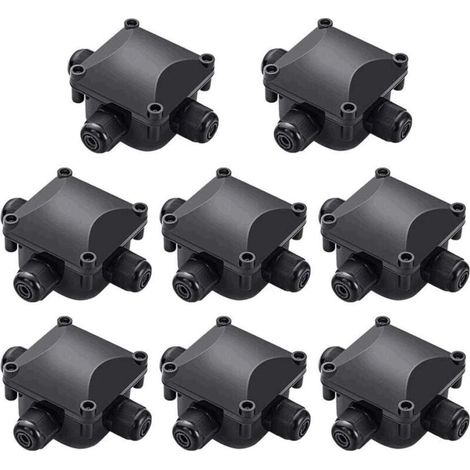 Anschlussdose, 8-teilig, IP68 wasserdichter 3-Wege-Kabelverbinder, Erdkabelanschlussdose - Crezuo