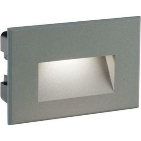 Segnapasso In Alluminio Svasato Liscio Grigio Led 3 W 300 Lm 3000K Spina (1/6)