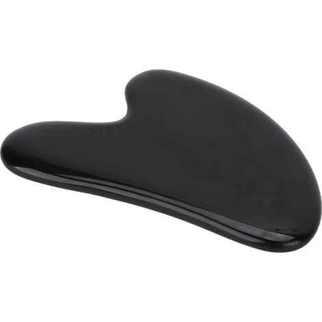 Lame de Gua Sha Visage, Outil de Massage Liftant et Raffermissant, Thérapie d'Acupression, Planche de Râclage pour Cou et Bras, Noir (1/5)
