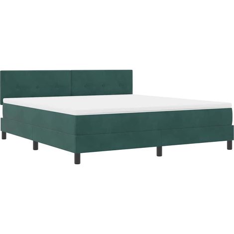 Maison Exclusive - LED Boxspringbett mit Kopfteil Dunkelgrün 180 (1/5)