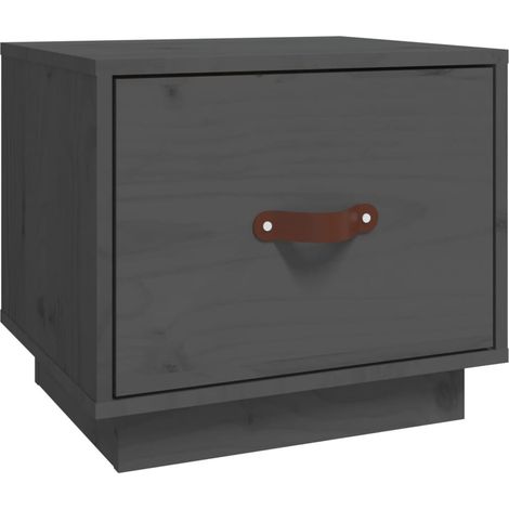 vidaXL Nachttisch Grau 40x34x35 cm Massivholz Kiefer