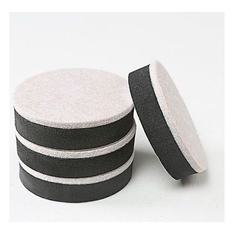 Elevadores de patas de mesa Fontainebleau, juego de 4 unidades, diámetro: 63,5 mm, altura: 16,5 mm. También aptos como elevadores de patas de cama. Apilables. Aumentan la altura de la mesa. Silencioso (1/5)