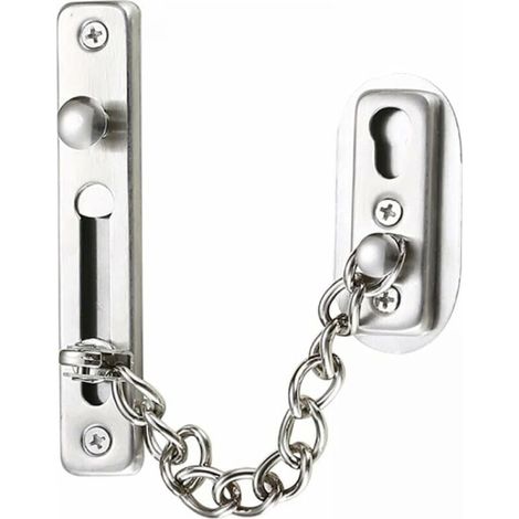 1 security chain, stainless steel door chain with screw cap for interior doors and windows of hotels and apartments YMYNY (1/4)