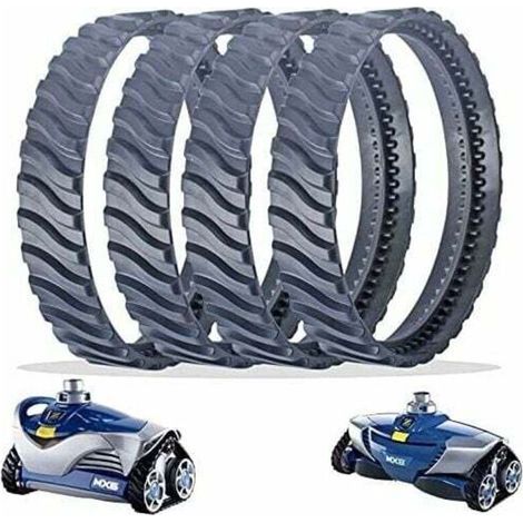 4 Chenilles de Remplacement Noir Nettoyeur Piscine Pneu Piste Roue R0526100 Compatible avec Zodiac Baracuda MX6/MX8 Nettoyage de Piscine Creusée (1/4)