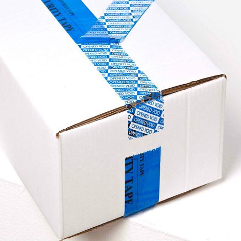 Nastro adesivo anti-manomissione colore blu che lascia scritta se rimosso Misura - 48mm (4,8cm) x 50 Metri