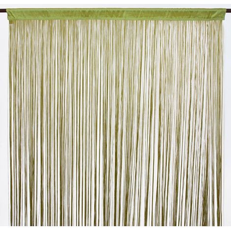 Rideau à fils vert 90x200 – Rideau occultant lumineux – Laisse passer la lumière – Séparation de pièce fluide – Thedecofactory
