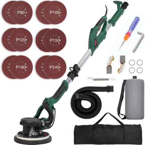 Ponceuse Girafe 850W, Ponceuse Mur et Plafond, lumière LED Poignée télescopique, 6 vitesses(800-1750rpm), Ponceuse Plaquiste Électrique, avec Dépoussiérage Automatique, 12 Disques Abrasifs (1/5)