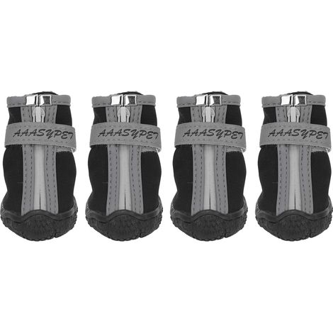 Bottes pour chien imperméables, réfléchissantes, chaudes, respirantes, antidérapantes, à semelle souple, idéales pour les activités de plein air avec un chiot, noires, type 2 (1/5)