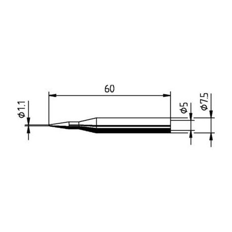 ERSA 0172BD PANNE DE FER À SOUDER FORME DE CRAYON TAILLE DE LA PANNE 1.10 MM CONTENU 1 PC(S) 0172BD/SB