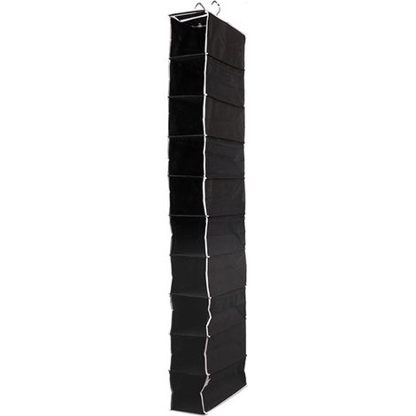 Organisateur Suspendu - Organisateur de Garde-robe - 10 Compartiments - Système de Rangement - Rangement de Vêtements - Rangement de Chaussures - Gain de Place - Organisateur d'Armoire - à Suspendre - (1/5)