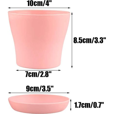 Lot de 8 petits pots de fleurs colorés en plastique de 10 cm pour plantes d'intérieur, idéaux pour la maison et le bureau. (1/4)