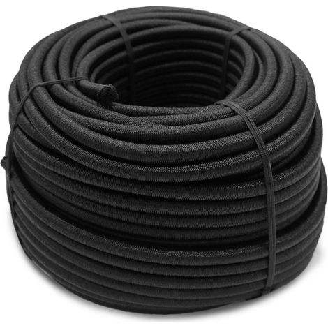 Linxor – Bobine tendeur élastique 25m x 10mm – Résistant aux UV – Pour bâches d’hivernage et pergolas – Couleur noire (1/3)